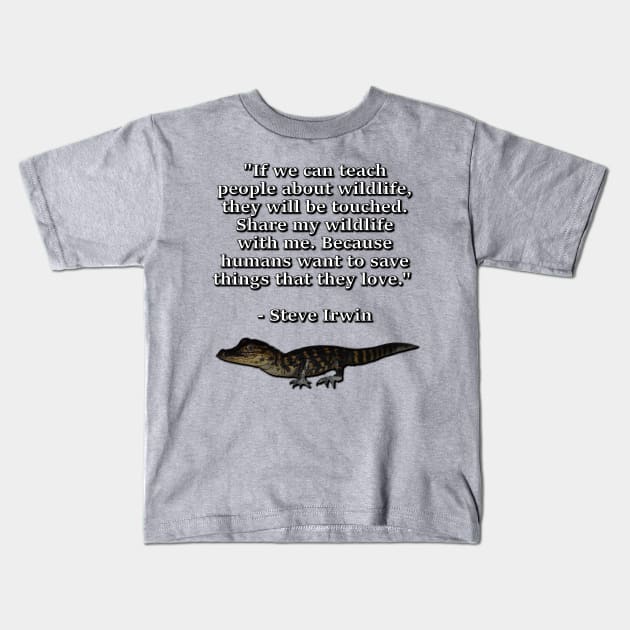 American Alligator Kids T-Shirt by Paul Prints